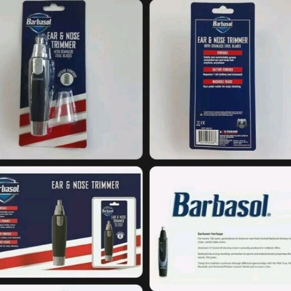 Barbasol Ear & Nose Trimmer w/ Stainless Steel Blades Battery Powered Portable - Picture 2 of 6